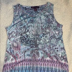 Gloria Vanderbilt Blue & Purple Tank Top
